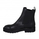 Botines deportivos para mujer en piel negra con elasticos tacon 3 - Tallas disponibles:  32