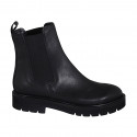 Botines deportivos para mujer en piel negra con elasticos tacon 3 - Tallas disponibles:  32