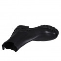 Botines deportivos para mujer en piel negra con elasticos tacon 3 - Tallas disponibles:  32, 33, 44, 46