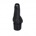 Bottines pour femmes en cuir noir avec élastiques et bout golf talon 5 - Pointures disponibles:  32, 33, 42, 45