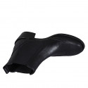 Botines para mujer en piel negra con elasticos y punta de ala tacon 5 - Tallas disponibles:  32, 33, 42, 45