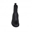 Bottines pour femmes avec elastiques en cuir noir talon 5 - Pointures disponibles:  32, 45