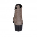 Bottines pour femmes en daim beige avec fermeture éclair talon 5 - Pointures disponibles:  32, 43