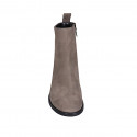 Bottines pour femmes en daim beige avec fermeture éclair talon 5 - Pointures disponibles:  32, 43