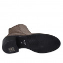 Bottines pour femmes en daim beige avec fermeture éclair talon 5 - Pointures disponibles:  32, 43
