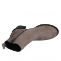 Bottines pour femmes en daim beige avec fermeture éclair talon 5 - Pointures disponibles:  32, 43