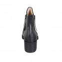 Bottines pour femmes en cuir noir avec fermeture éclair talon 6 - Pointures disponibles:  32, 42