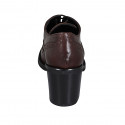 Chaussure Oxford pour femmes à lacets en cuir marron avec bout golf talon 7 - Pointures disponibles:  32