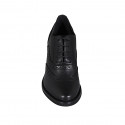 Woman's laced Oxford shoe in black leather with wingtip heel 7 - Available sizes:  32