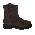 Bottines pour femmes en daim marron talon 3 - Pointures disponibles:  32, 33, 34, 42, 43, 44, 45, 46, 47