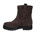 Bottines pour femmes en daim marron talon 3 - Pointures disponibles:  32, 33, 34, 42