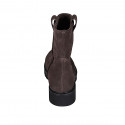 Bottines pour femmes en daim marron talon 3 - Pointures disponibles:  32, 33, 34, 42