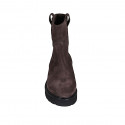 Bottines pour femmes en daim marron talon 3 - Pointures disponibles:  32, 33, 34, 42, 43, 44, 45, 46, 47