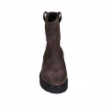 Woman's ankle boot in brown suede heel 3 - Available sizes:  32, 33, 34, 42, 43, 44, 45, 46, 47