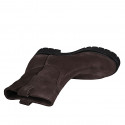 Bottines pour femmes en daim marron talon 3 - Pointures disponibles:  32, 33, 34, 42
