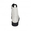 Botin para mujer modelo combate con cordones y cremallera en piel blanca tacon 3 - Tallas disponibles:  33, 42, 43, 44, 45