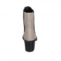 Bottines pour femmes avec élastiques en daim beis talon 7 - Pointures disponibles:  42, 43, 44