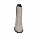 Bottines pour femmes avec élastiques en daim beis talon 7 - Pointures disponibles:  42, 43, 44