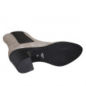 Bottines pour femmes avec élastiques en daim beis talon 7 - Pointures disponibles:  42, 43, 44