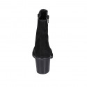 Botines para mujer en gamuza negra con cremalleras tacon 7 - Tallas disponibles:  34, 45