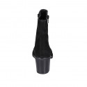 Bottines pour femmes en daim noir avec fermetures éclair talon 7 - Pointures disponibles:  45
