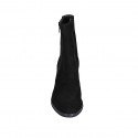 Bottines pour femmes en daim noir avec fermetures éclair talon 7 - Pointures disponibles:  45