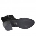 Bottines pour femmes en daim noir avec fermetures éclair talon 7 - Pointures disponibles:  45