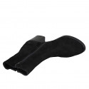 Bottines pour femmes en daim noir avec fermetures éclair talon 7 - Pointures disponibles:  45
