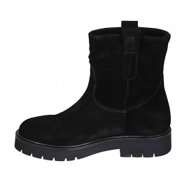 Bottines pour femmes en daim noir talon 3 - Pointures disponibles:  33, 34, 45 2