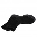 Bottines pour femmes en daim noir talon 3 - Pointures disponibles:  33, 34, 45