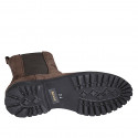 Woman's ankle boot in brown suede with elastic bands heel 3 - Available sizes:  46