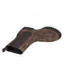Bottines pour femmes en daim marron avec élastiques talon 3 - Pointures disponibles:  46