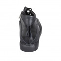 Scarpa stringata da donna con cerniera in pelle e vernice nera zeppa 3 - Misure disponibili: 44