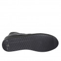 Scarpa stringata da donna con cerniera in pelle e vernice nera zeppa 3 - Misure disponibili: 44