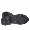 Woman's laced ankle boot with zipper and elastic band in black leather heel 4 - Available sizes:  32