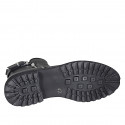 Bottines pour femmes avec fermetures éclair et boucle en cuir noir talon 3 - Pointures disponibles:  46