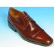 Men's laced derby shoe with captoe in brown leather - Available sizes:  50, 52, 53, 54