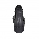 Botin para mujer con elasticos y bajo decorado en piel negra tacon 4 - Tallas disponibles:  33