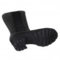 Bottes pour femmes avec fermeture éclair et elastique en cuir noir talon 6 - Pointures disponibles:  33, 34, 42, 43, 45