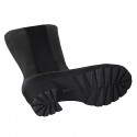 Woman's boot with zipper and elastic in black leather heel 6 - Available sizes:  42, 43, 45