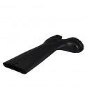 Woman's boot with zipper and elastic in black leather heel 6 - Available sizes:  42, 43, 45