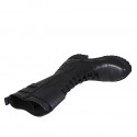 Bota para mujer con cordones, puntera, hebillas y cremallera en piel negra tacon 4 - Tallas disponibles:  32, 33