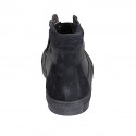 Man's laced shoe with removable insole ans zipper in black leather and suede - Available sizes:  37, 38, 53