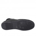 Chaussure à lacets pour hommes avec semelle amovible et fermeture èclair en cuir et daim noir - Pointures disponibles:  37, 38, 47, 50, 51, 53