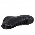 Man's laced shoe with removable insole ans zipper in black leather and suede - Available sizes:  37, 38, 47, 50, 51, 53