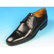 Chaussure derby à lacets avec bout droit pour hommes en cuir noir - Pointures disponibles:  51, 52, 53