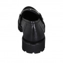 Mocasin pour femmes en cuir noir avec accessoire talon 3 - Pointures disponibles:  45