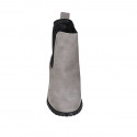 Botines para mujer con elasticos en gamuza gris tacon 7 - Tallas disponibles:  32, 34, 42, 43, 45