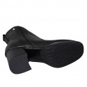 Woman's squared ankle boot with zipper and stud in black leather heel 7 - Available sizes:  44