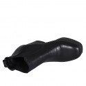 Bottines pour femmes avec plateforme et elastiques en cuir noir talon 10 - Pointures disponibles:  42, 43